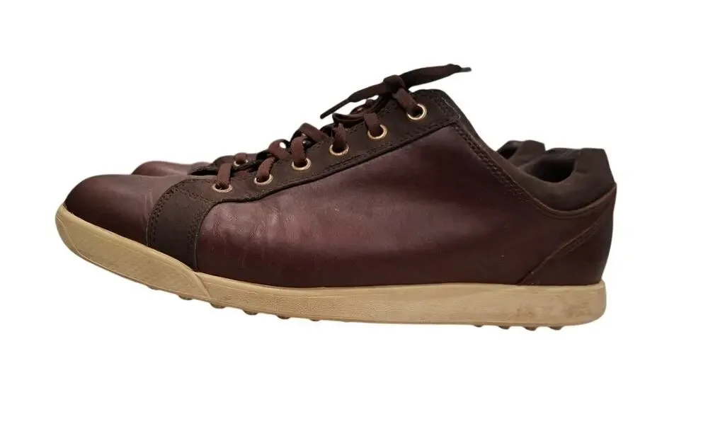 Footjoy Contour Casual Golf Shoes Men's 9 Brown Leather 54226 Spikeless